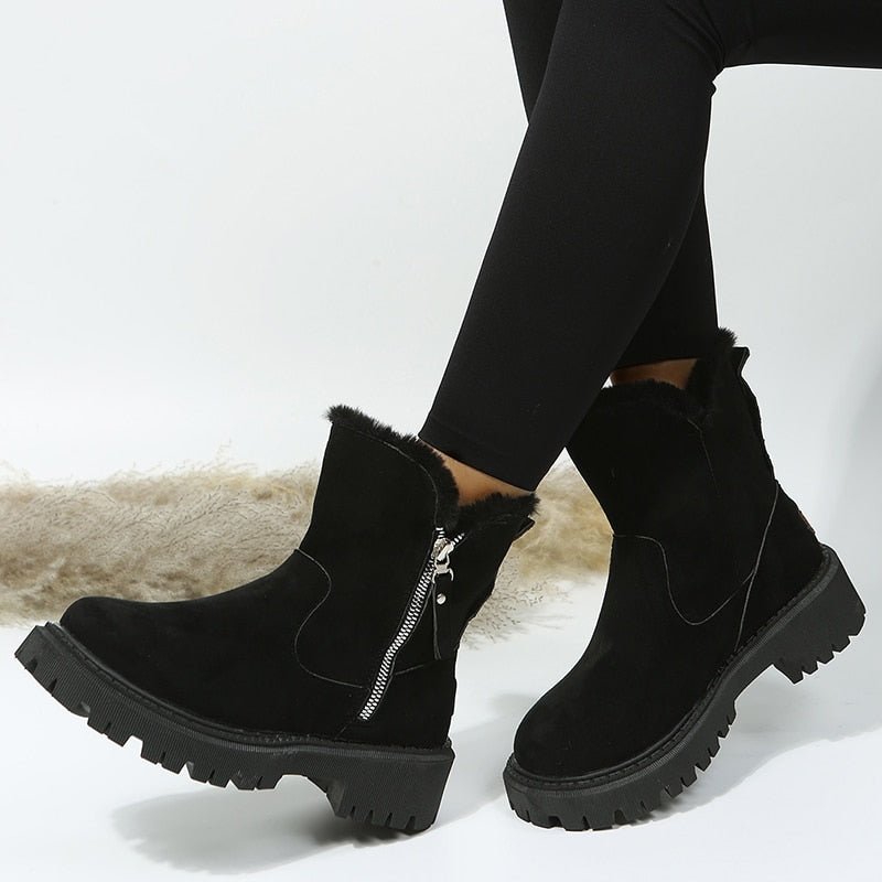Women's - Non-Slip Ankle Boots - Side Zip Enclosure