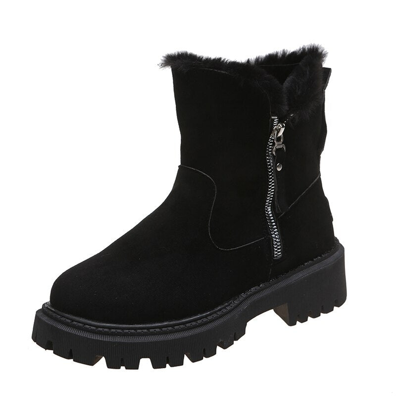 Women's - Non-Slip Ankle Boots - Side Zip Enclosure