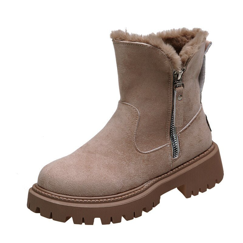 Women's - Non-Slip Ankle Boots - Side Zip Enclosure