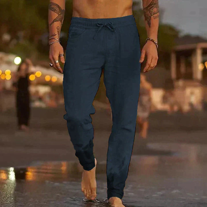 Relaxed linen men's trousers