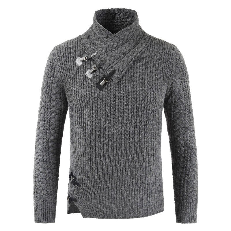 Men's - Asymmetric Slim Fit Pullover - Wool Blend