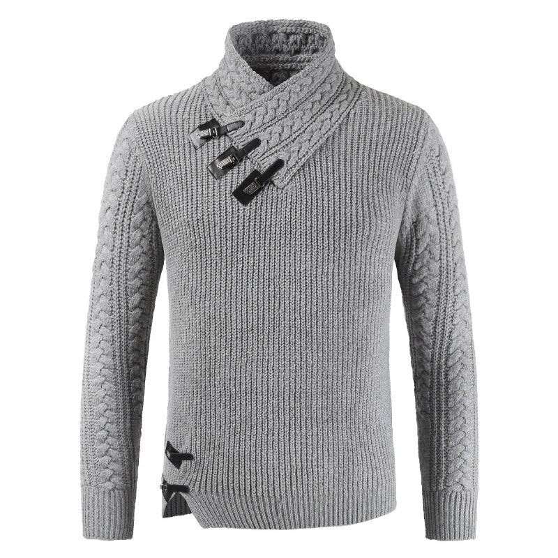 Men's - Asymmetric Slim Fit Pullover - Wool Blend