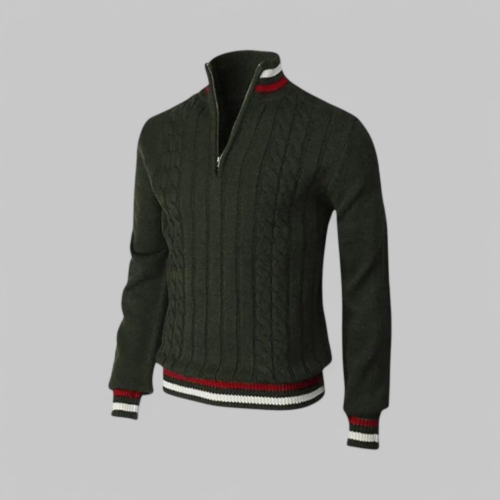 Men's - Jumper - Half-Zip Twist Knit - Cozy Style for Casual Wear