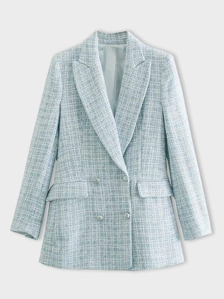 Fashionably cut ladies' blazer in light blue