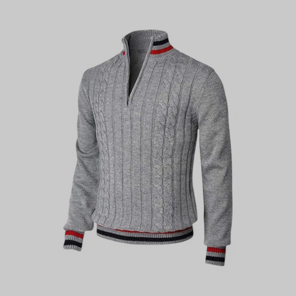 Men's - Jumper - Half-Zip Twist Knit - Cozy Style for Casual Wear