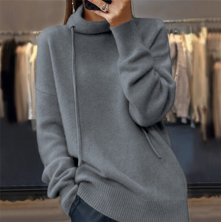 Pullover with stand-up collar