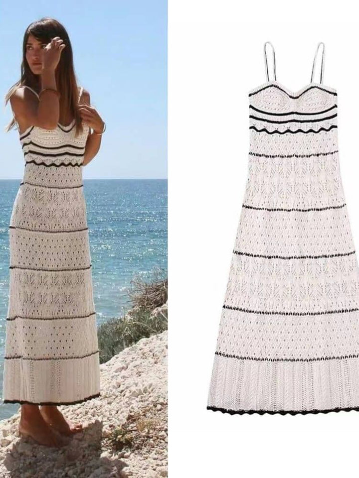 Chic handmade knitted dress for women