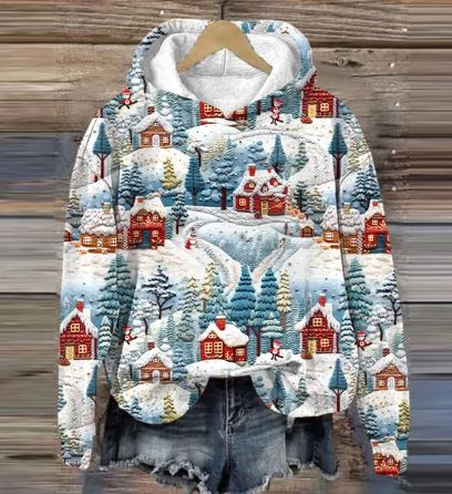 Vintage Santa hoodie with print