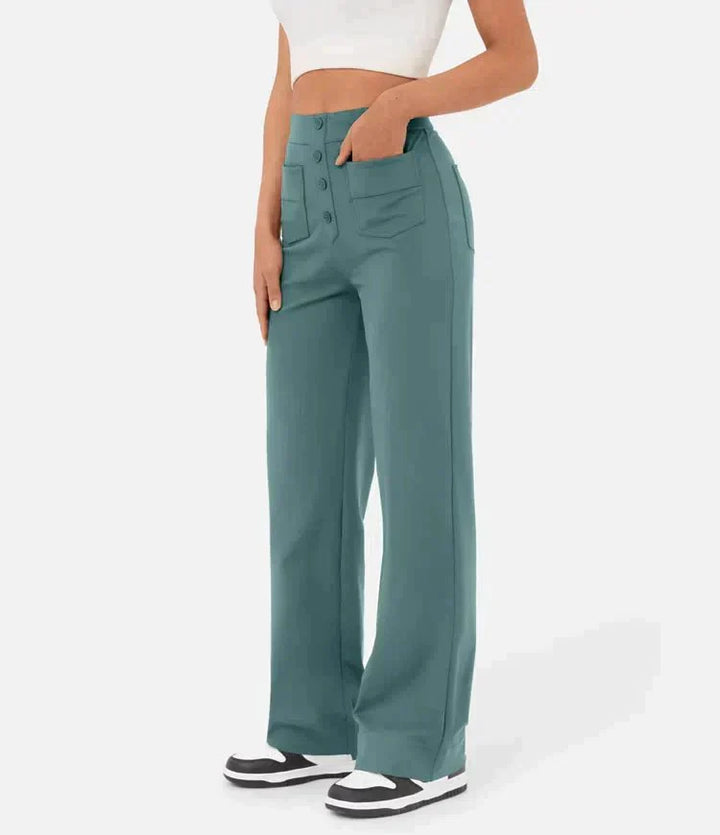 Leisure trousers with high waistband