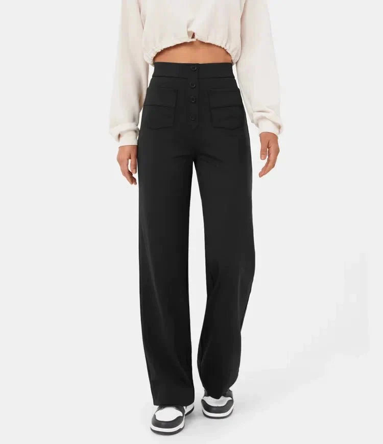 Fashionable elasticated trousers