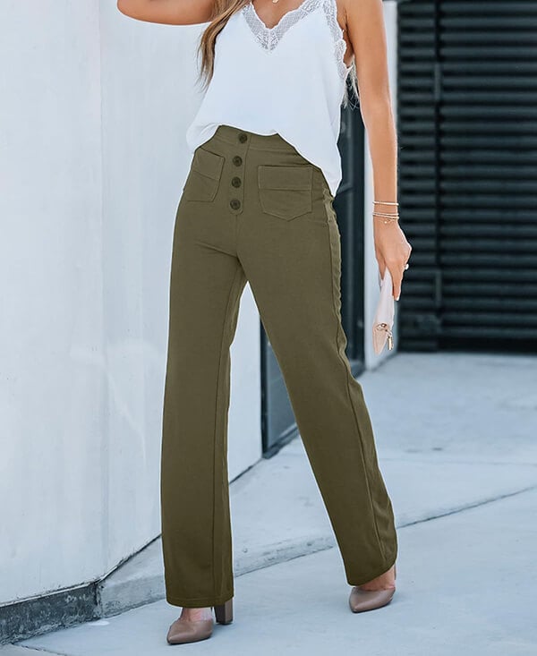 Trousers with high waistband