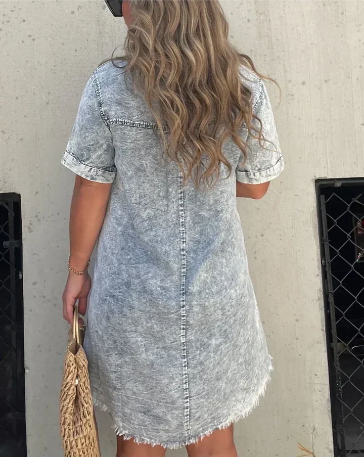 Casual denim shirt dress