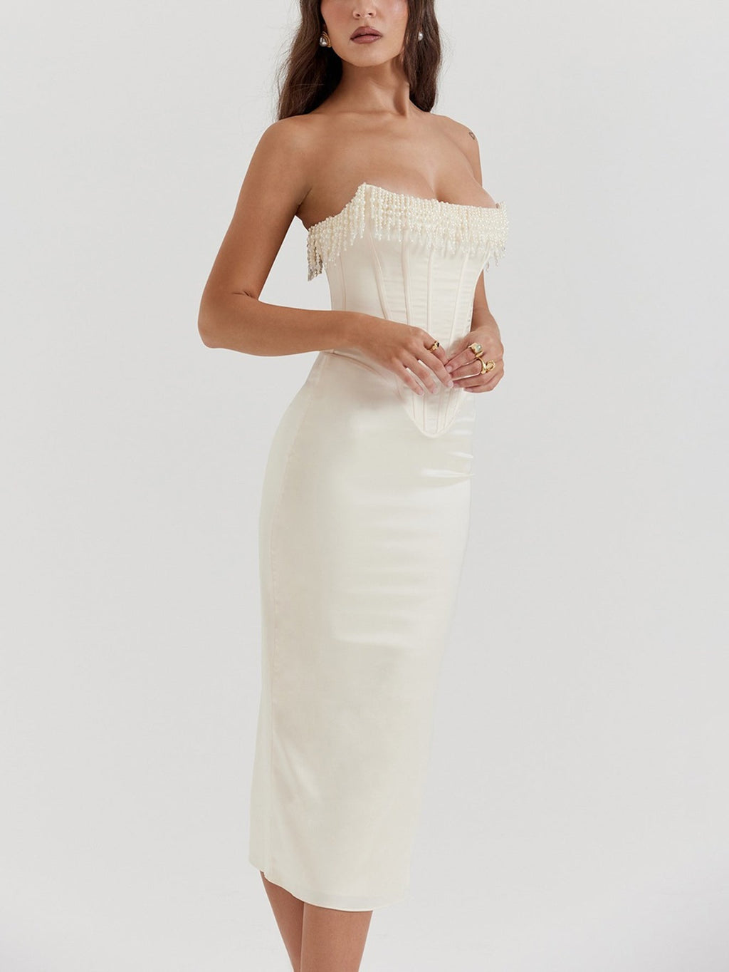 Claudia | Strapless midi dress