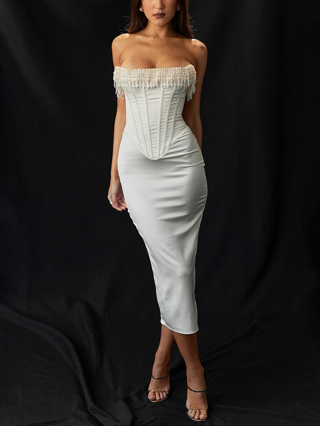 Claudia | Strapless midi dress