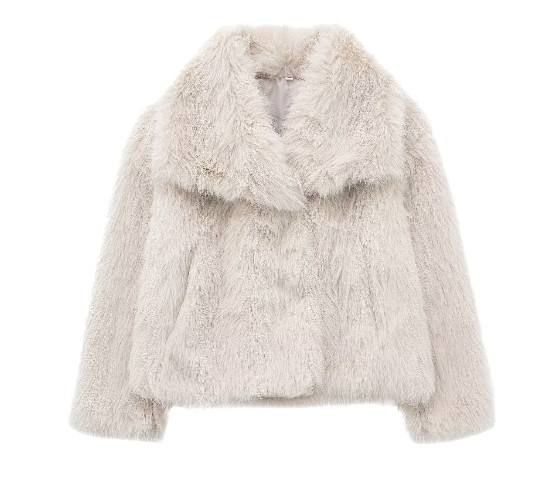 Women's faux fur jacket for glamorous appearances