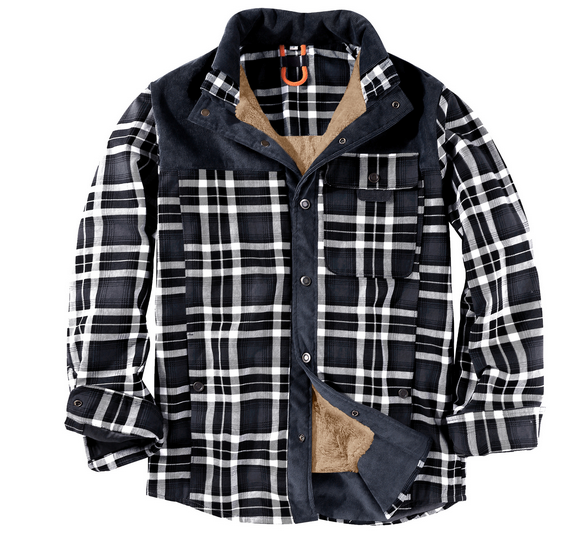 Men's - Lumberjack Jacket - Durable Cotton Blend - Stylish Outdoor Wear
