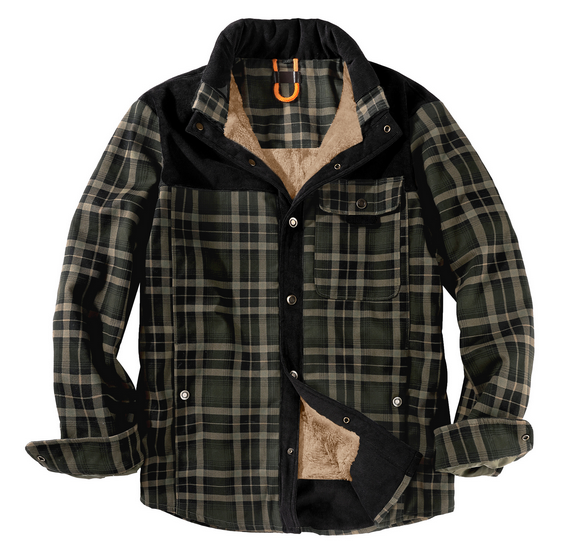 Men's - Lumberjack Jacket - Durable Cotton Blend - Stylish Outdoor Wear