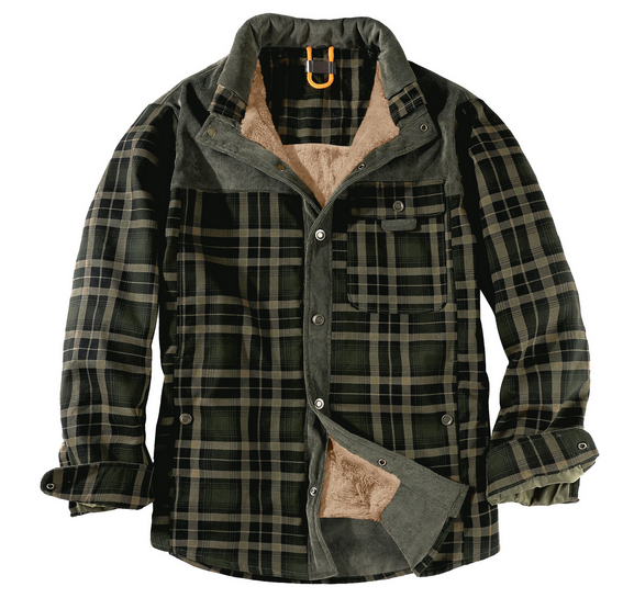 Men's - Lumberjack Jacket - Durable Cotton Blend - Stylish Outdoor Wear