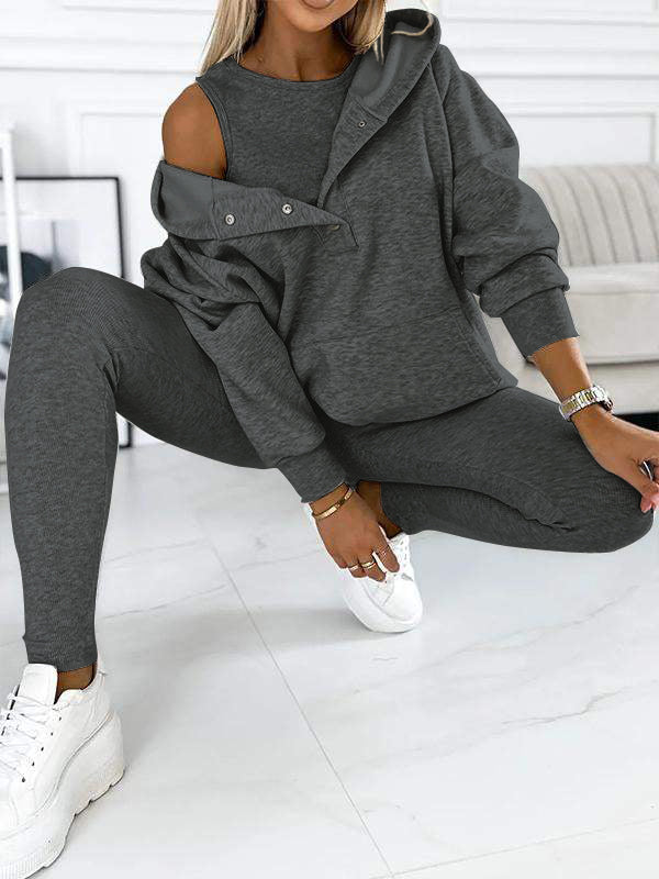 3-piece leisure tracksuit set for women