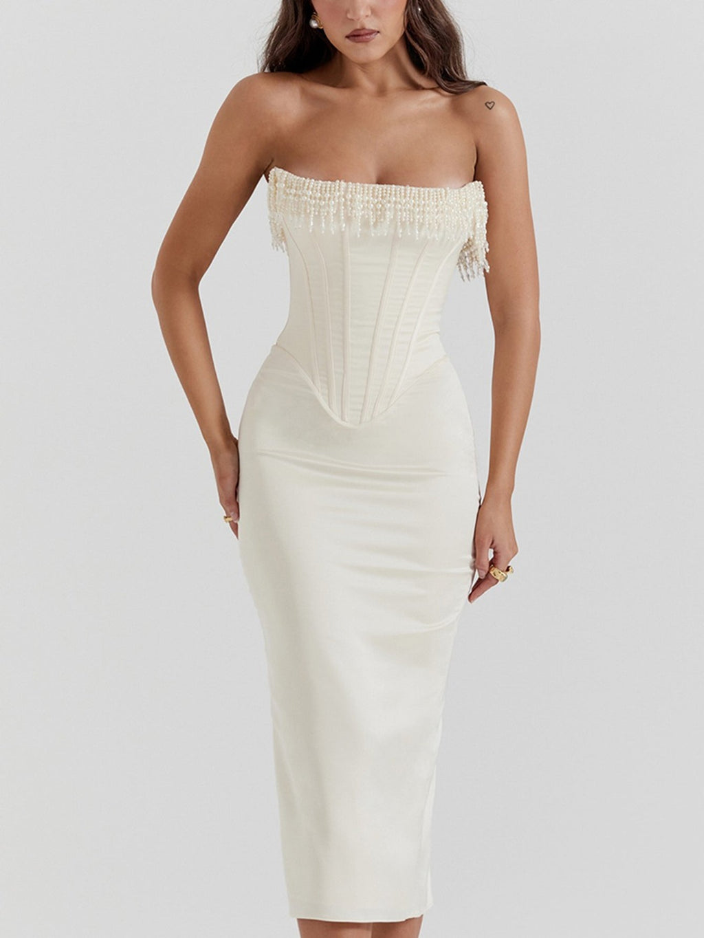 Claudia | Strapless midi dress