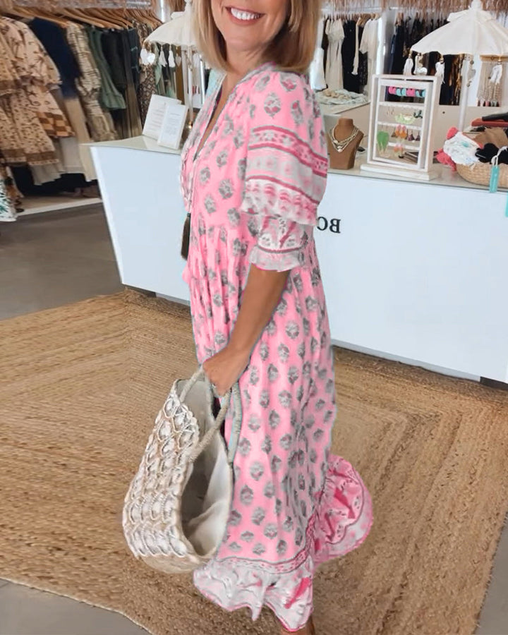 Women's - Spring Dress - Radiant Floral Design - Lightweight Fabric - Perfect for Warm Weather Outings
