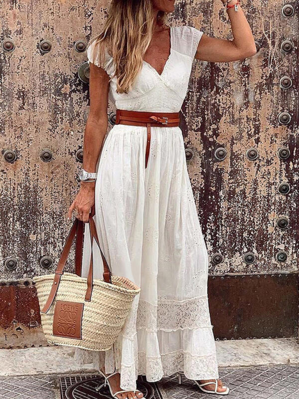 Cotton lace maxi dress