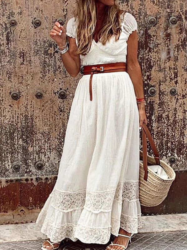 Cotton lace maxi dress