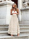 Layered tulle maxi skirt