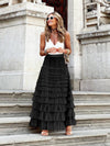 Layered tulle maxi skirt