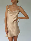 Elegant satin chain strap dress