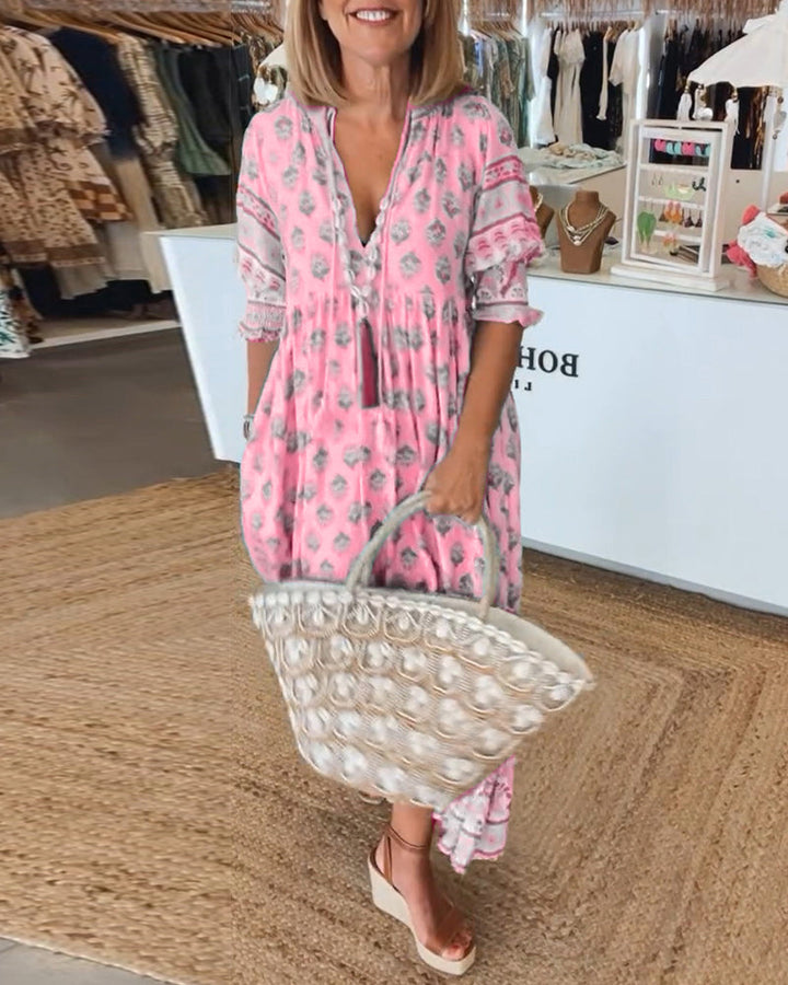 Women's - Spring Dress - Radiant Floral Design - Lightweight Fabric - Perfect for Warm Weather Outings