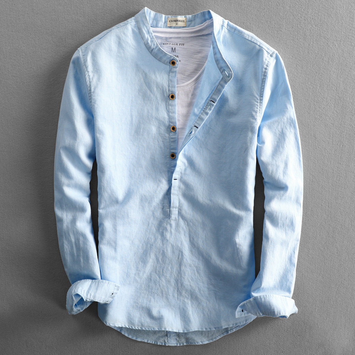 Comfortable long-sleeved linen shirt