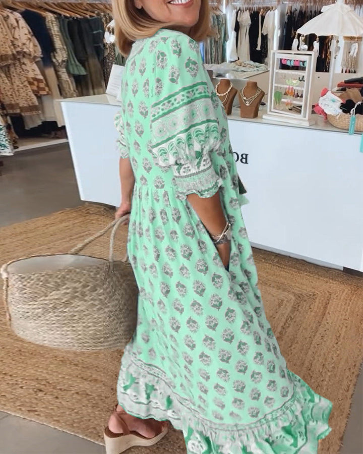 Women's - Spring Dress - Radiant Floral Design - Lightweight Fabric - Perfect for Warm Weather Outings