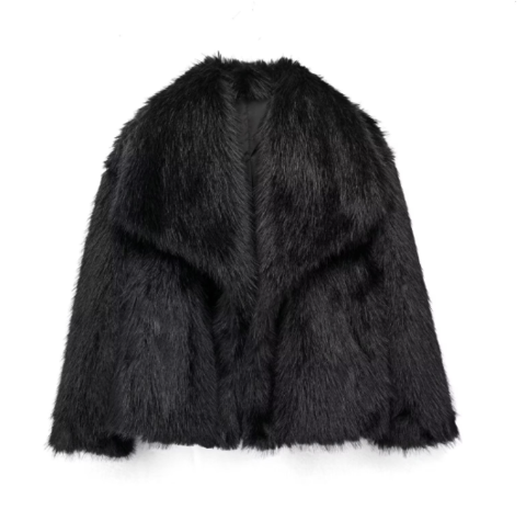 Women's faux fur jacket for glamorous appearances