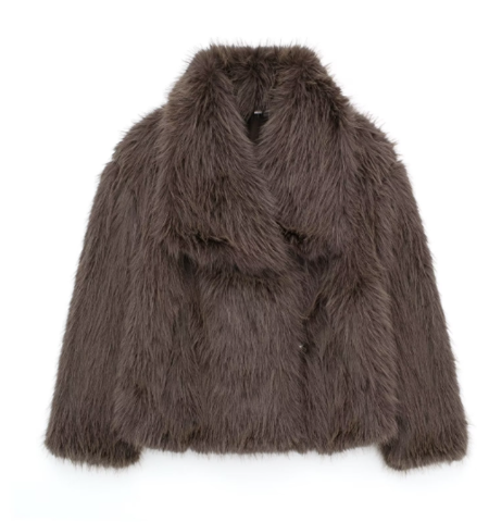 Women's faux fur jacket for glamorous appearances