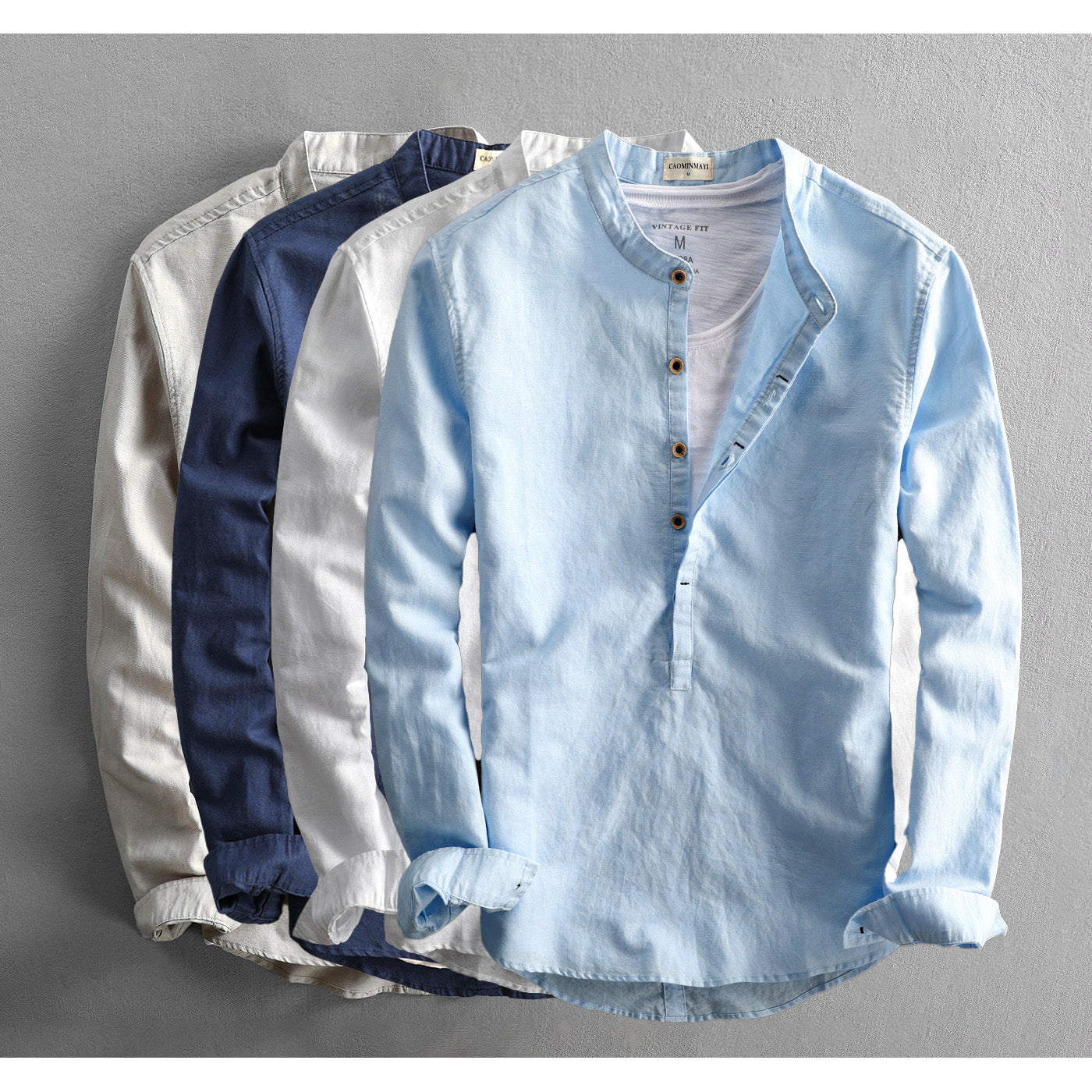 Comfortable long-sleeved linen shirt
