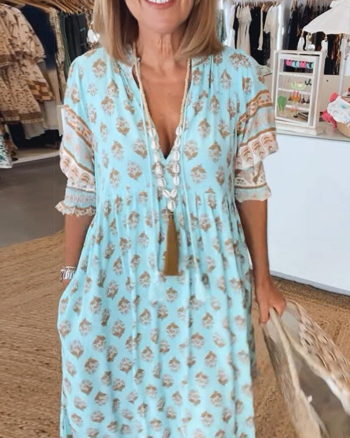 Women's - Spring Dress - Radiant Floral Design - Lightweight Fabric - Perfect for Warm Weather Outings