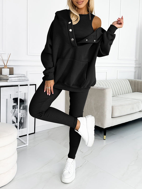 3-piece leisure tracksuit set for women