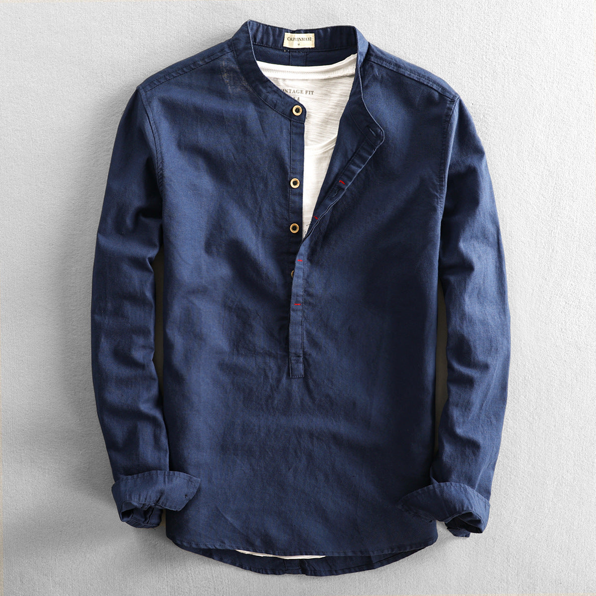 Comfortable long-sleeved linen shirt