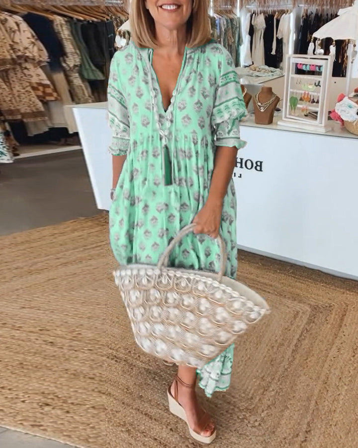 Women's - Spring Dress - Radiant Floral Design - Lightweight Fabric - Perfect for Warm Weather Outings