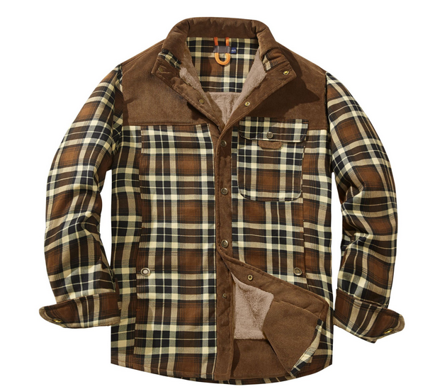 Men's - Lumberjack Jacket - Durable Cotton Blend - Stylish Outdoor Wear