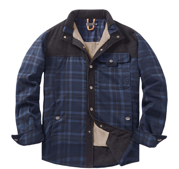 Men's - Lumberjack Jacket - Durable Cotton Blend - Stylish Outdoor Wear