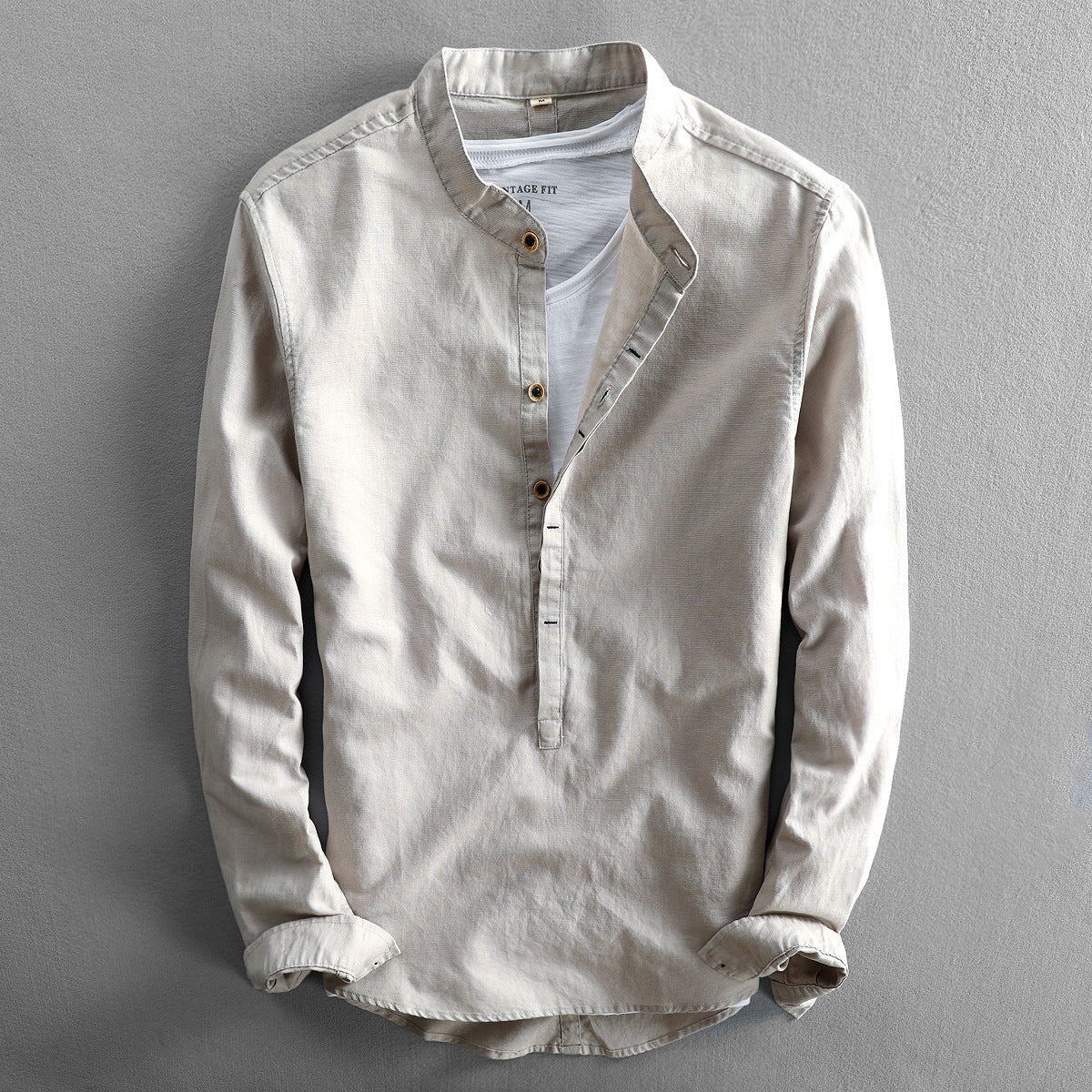 Comfortable long-sleeved linen shirt