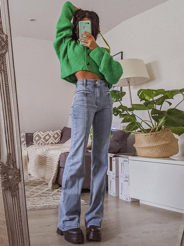 Retro star patch jeans