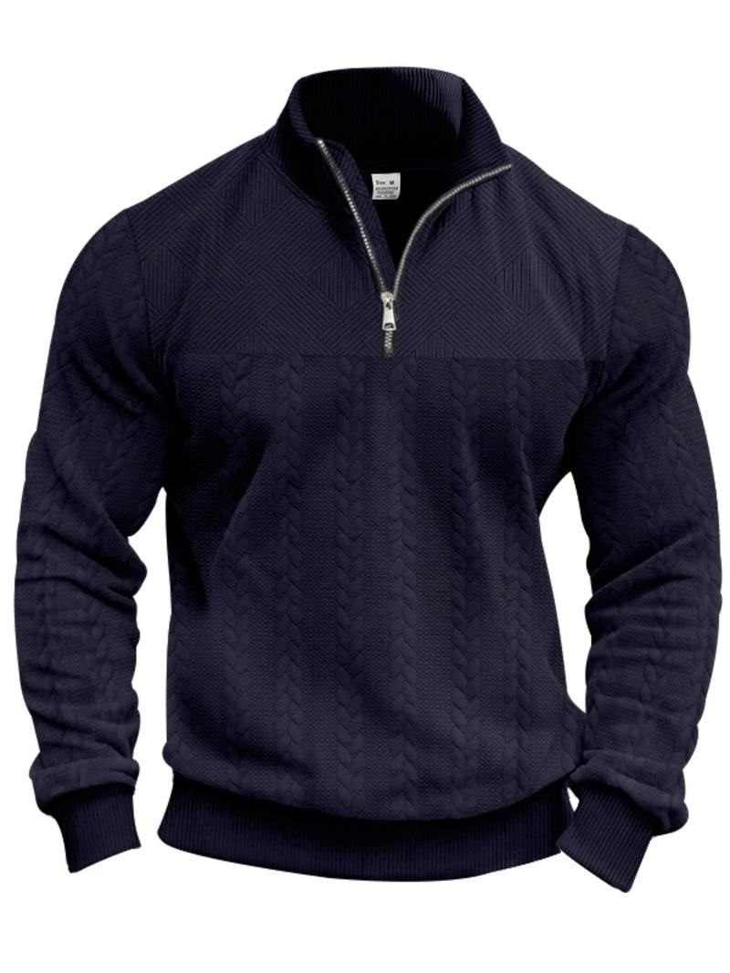 Men's - Half Zip Pullover - Soft Fabric Stylish Design - Casual Comfort
