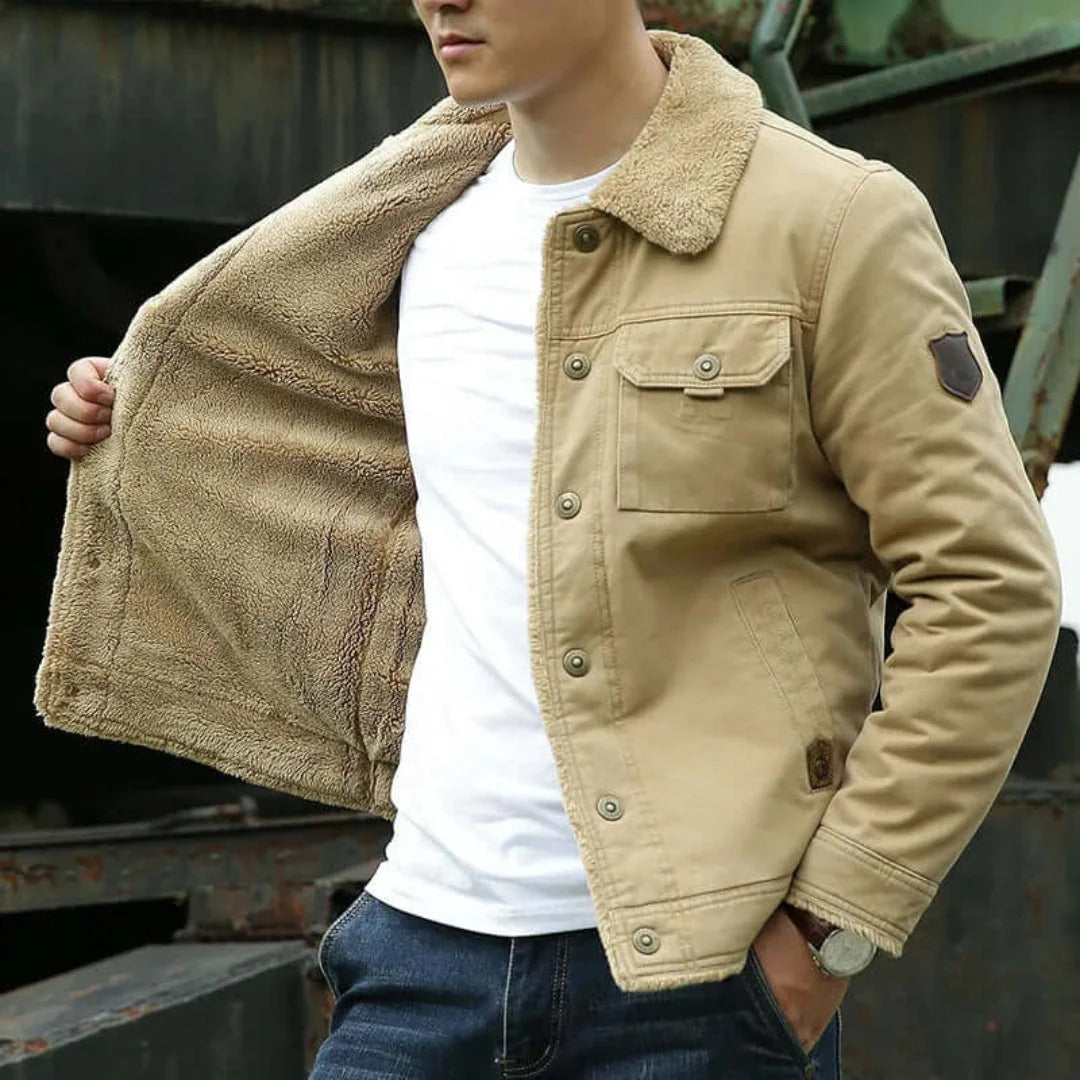 Men's - Cotton Canvas Jacket - Fleece Lined