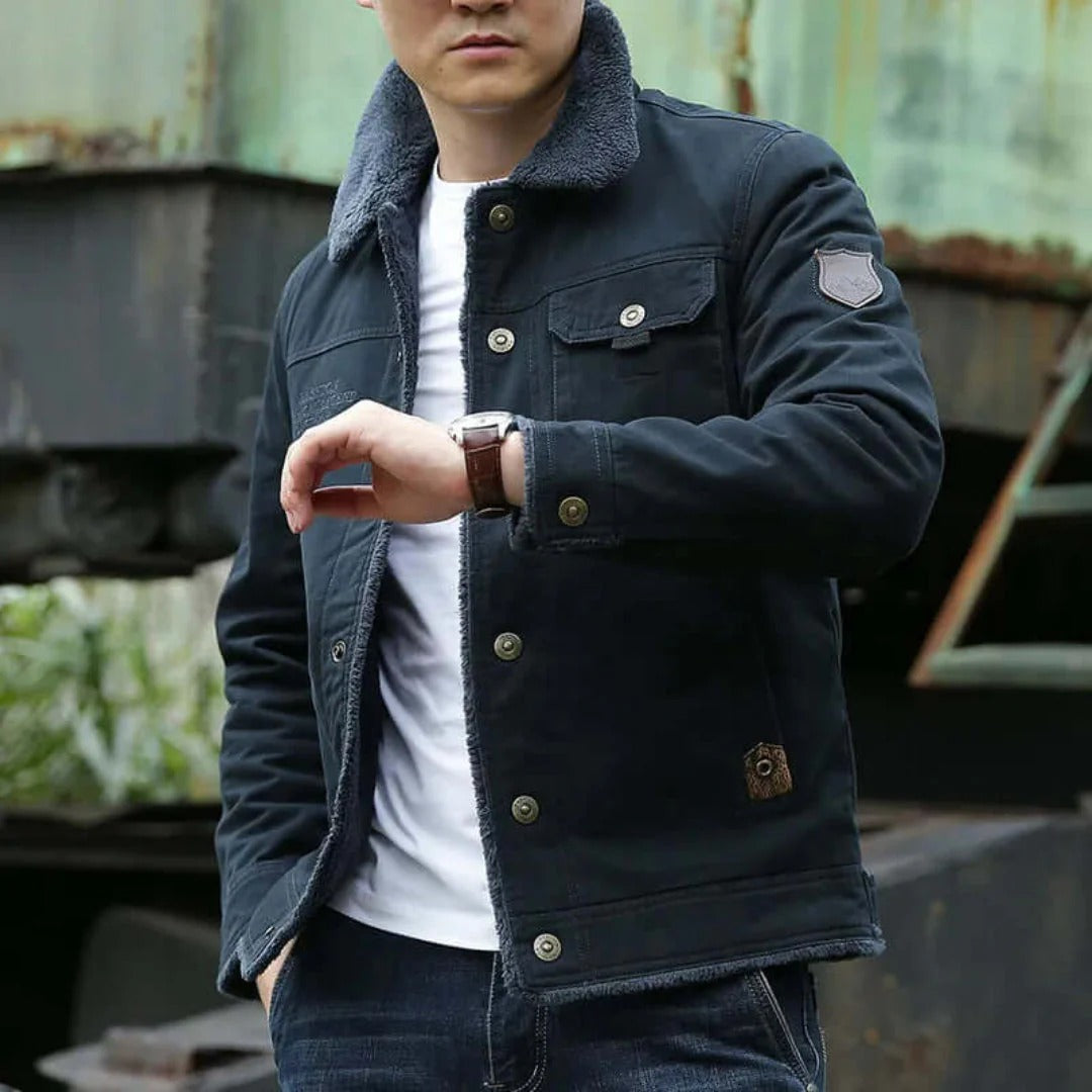 Men's - Cotton Canvas Jacket - Fleece Lined