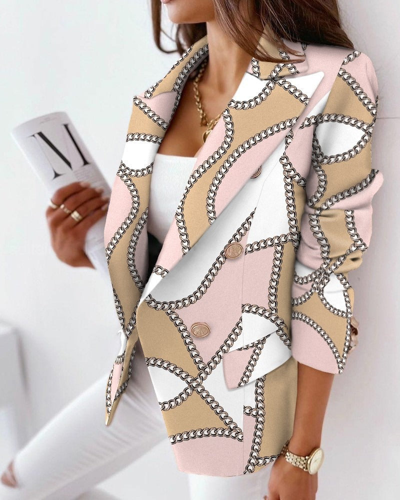 Women’s - Tailored Double-Breasted Blazer - Printed Styles