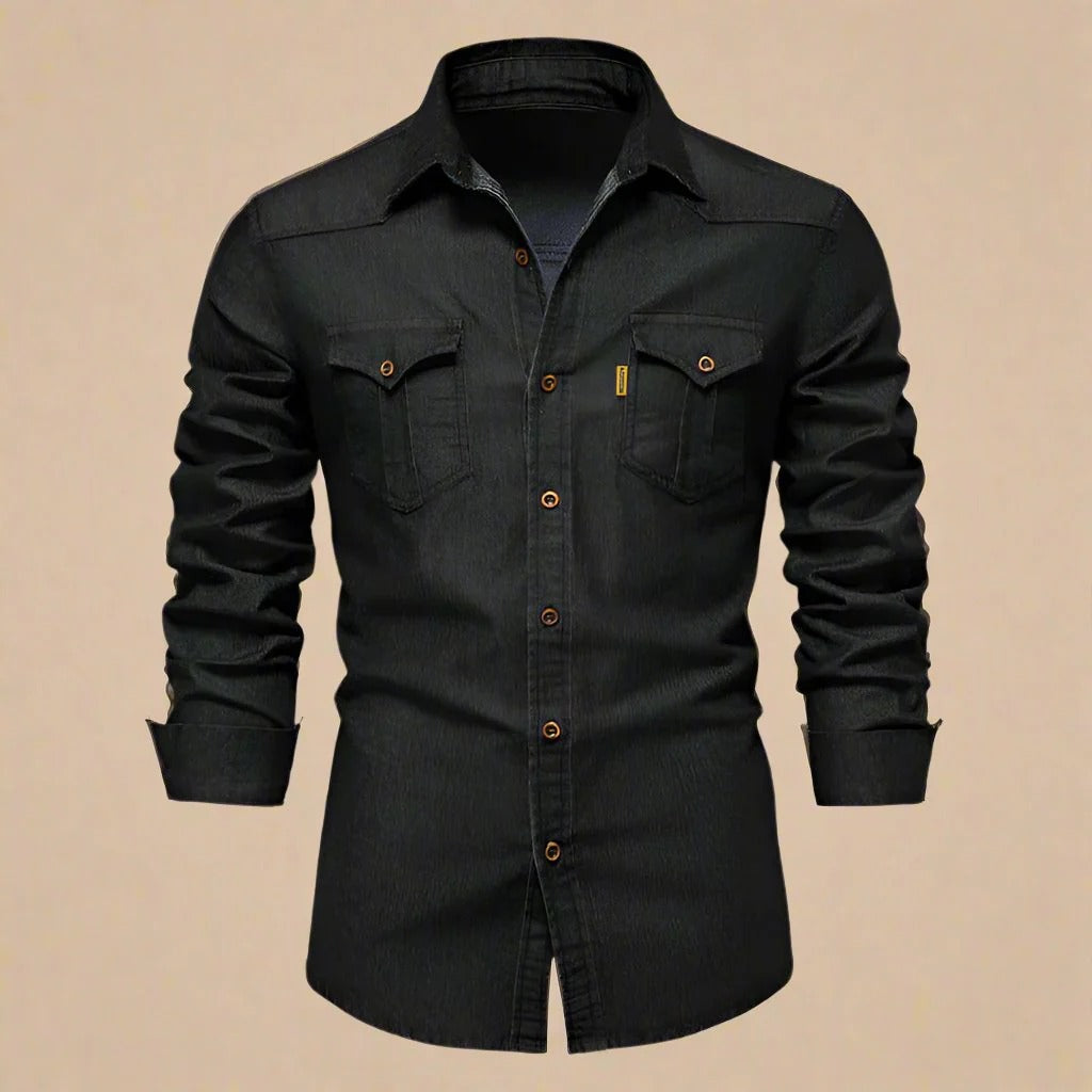 Men's - Denim Shirt - Classic Style - Durable Fabric - Casual Wardrobe Essential