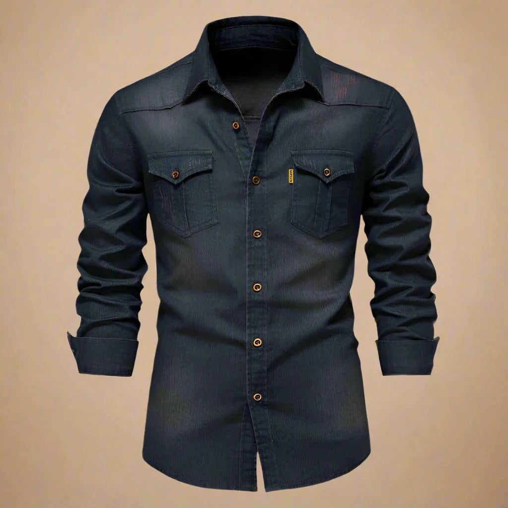 Men's - Denim Shirt - Classic Style - Durable Fabric - Casual Wardrobe Essential